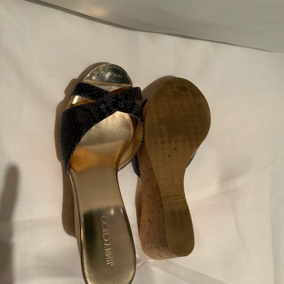 NEW Jimmy Choo Python Wedges Size 38.5 - Picture 3 of 4